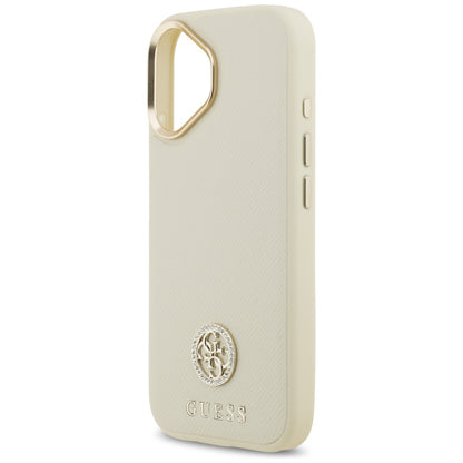 MagSafe cover til Apple iPhone 17, Guess, Grained Strass Logo, Beige