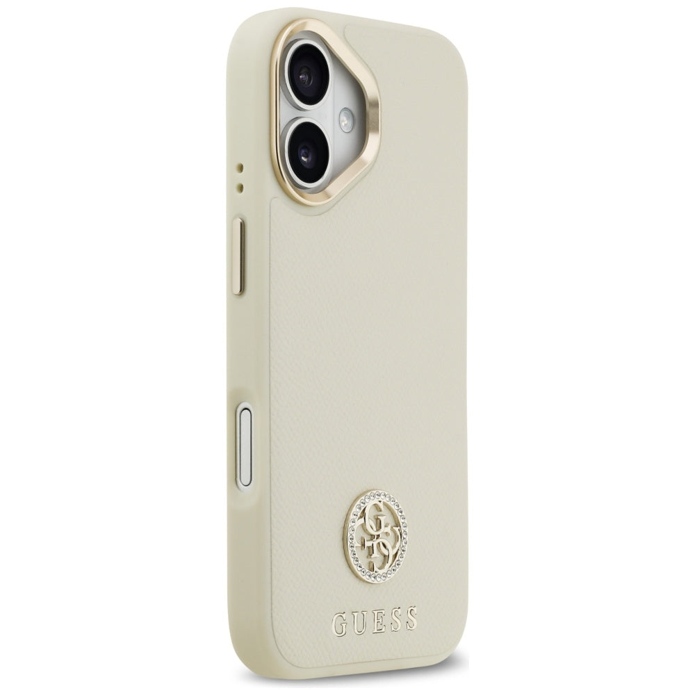 MagSafe cover til Apple iPhone 17, Guess, Grained Strass Logo, Beige