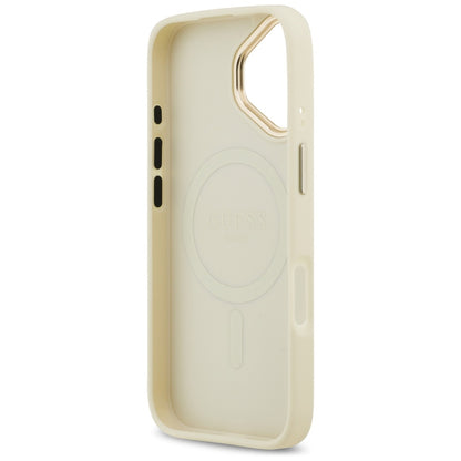 MagSafe cover til Apple iPhone 17, Guess, Grained Strass Logo, Beige