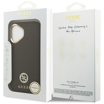 MagSafe cover til Apple iPhone 17, Guess, Grained Strass Logo, Brun