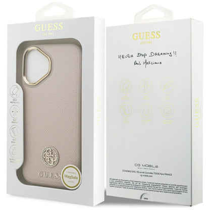 MagSafe cover til Apple iPhone 17, Guess, Grained Strass Logo, Pink