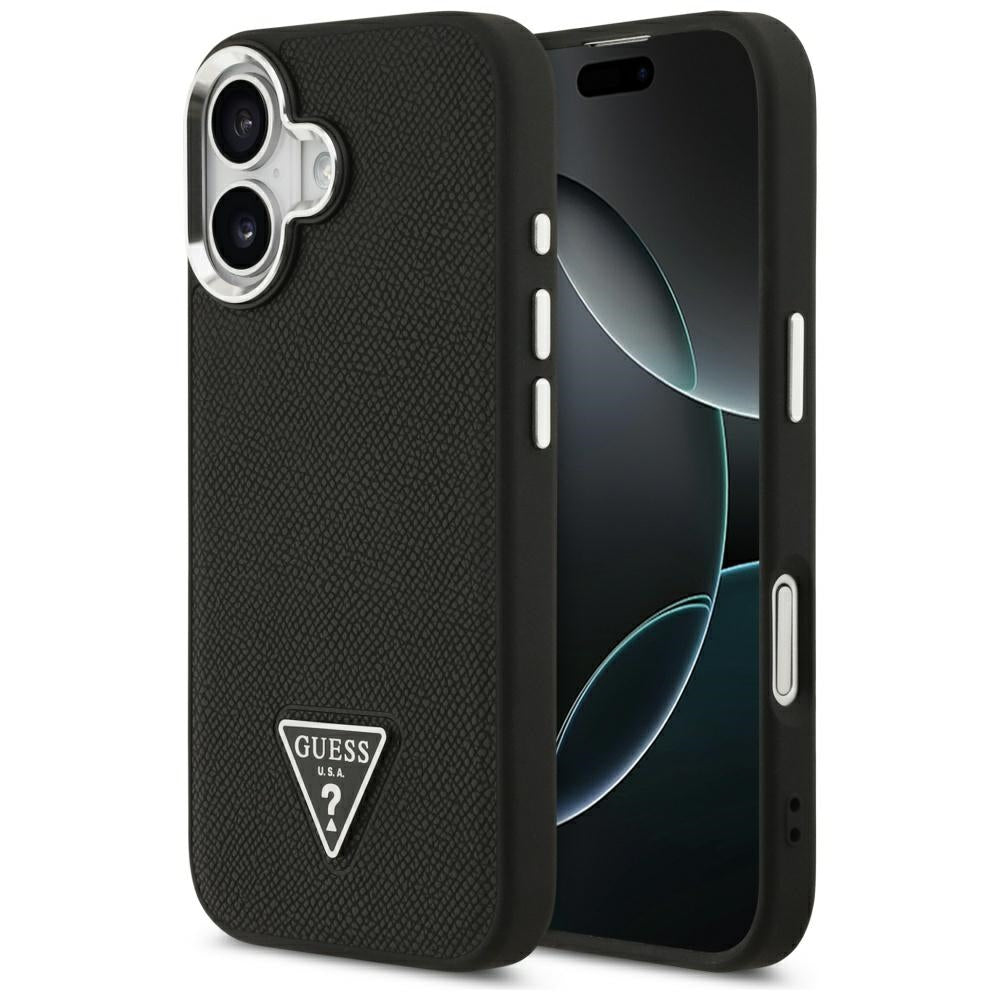 MagSafe cover til Apple iPhone 17, Guess, Grained Triangle Logo, Sort