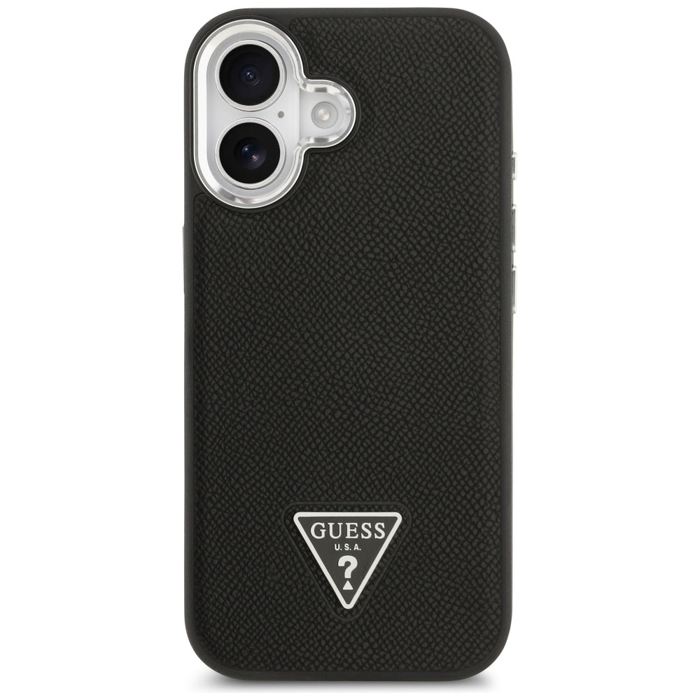 MagSafe cover til Apple iPhone 17, Guess, Grained Triangle Logo, Sort