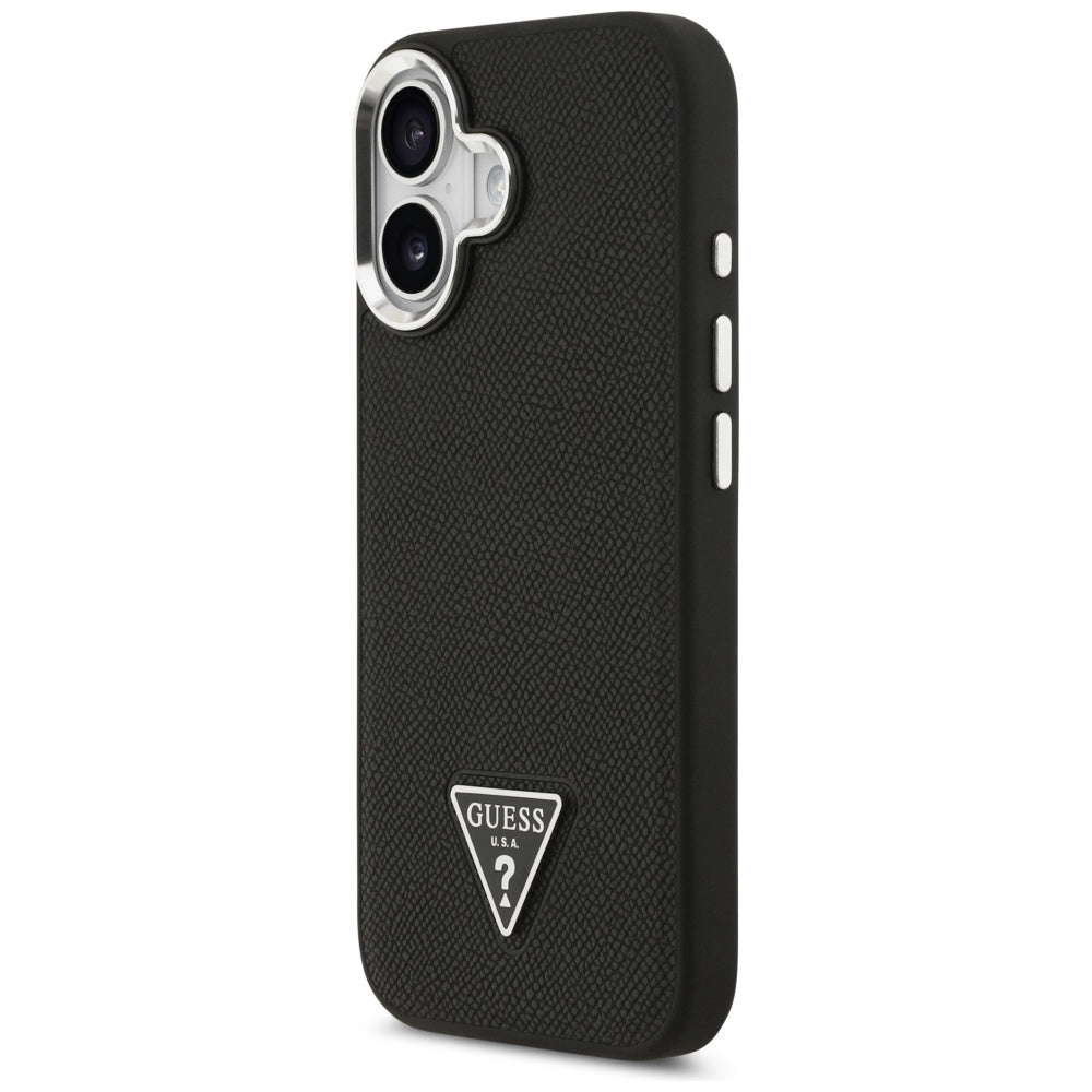 MagSafe cover til Apple iPhone 17, Guess, Grained Triangle Logo, Sort