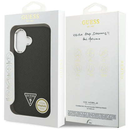 MagSafe cover til Apple iPhone 17, Guess, Grained Triangle Logo, Sort