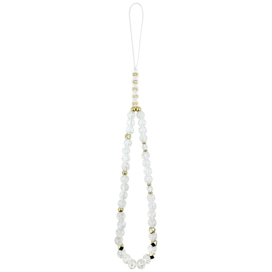 MagSafe cover til Apple iPhone 17, Guess, IML Flowers with Pearl Strap, Hvid