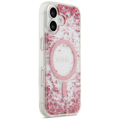 MagSafe cover til Apple iPhone 17, Guess, Resin Bottom Glitter, Pink