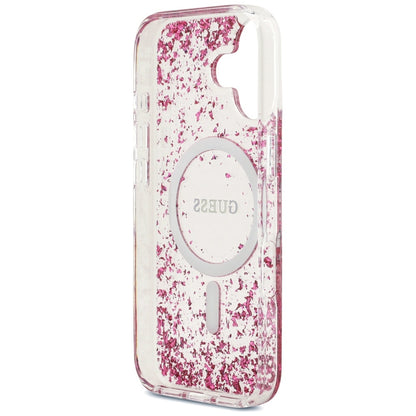 MagSafe cover til Apple iPhone 17, Guess, Resin Bottom Glitter, Pink