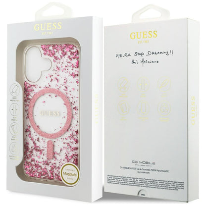 MagSafe cover til Apple iPhone 17, Guess, Resin Bottom Glitter, Pink