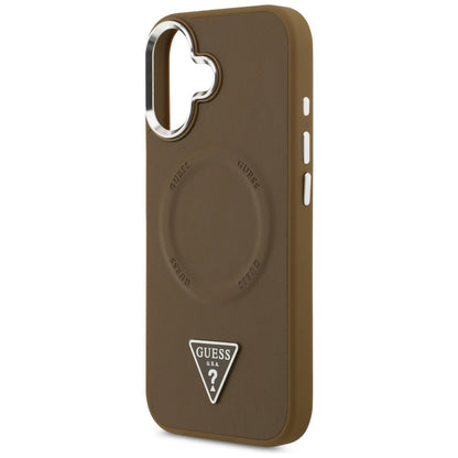 MagSafe cover til Apple iPhone 17, Guess, Triangle Logo, Brun Sølv
