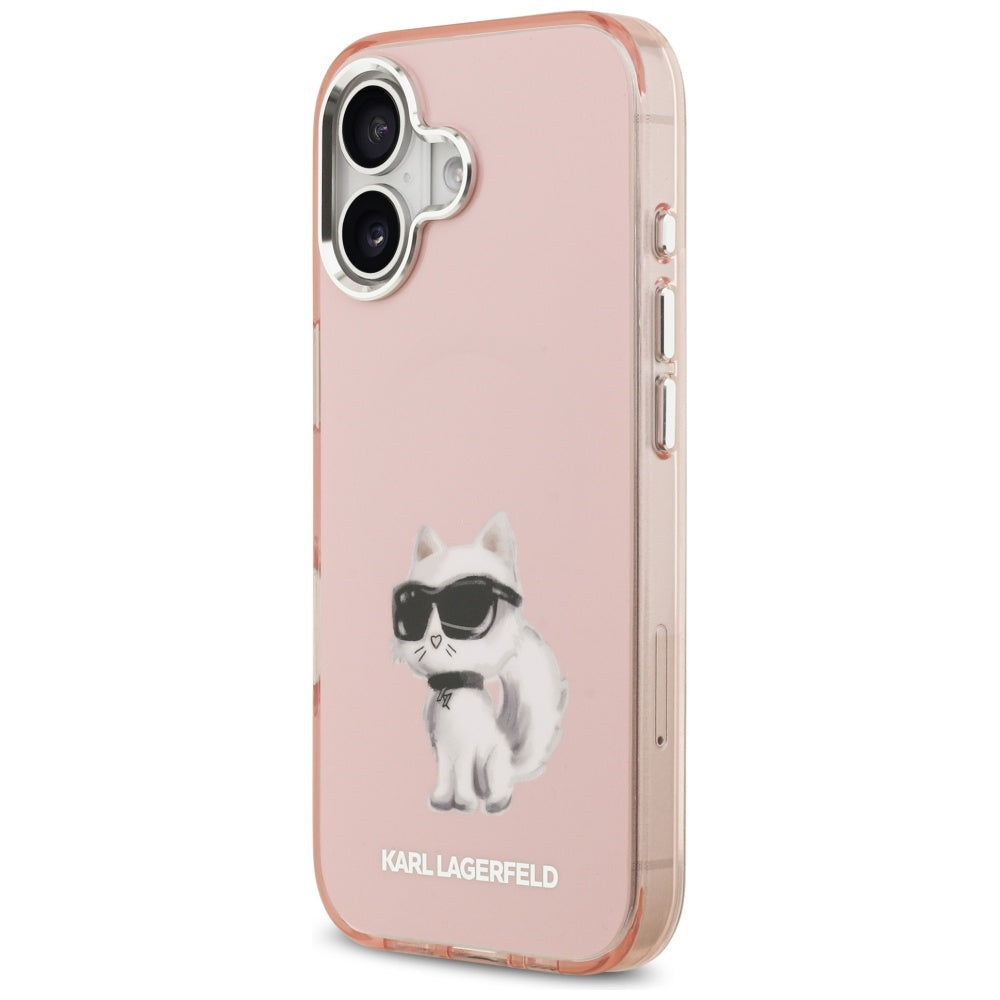 MagSafe cover til Apple iPhone 17, Karl Lagerfeld, IML Aquarelle Logo Choupette, Pink