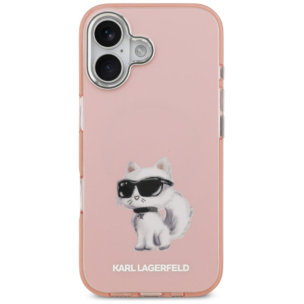 MagSafe cover til Apple iPhone 17, Karl Lagerfeld, IML Aquarelle Logo Choupette, Pink