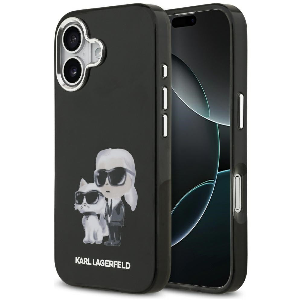MagSafe cover til Apple iPhone 17, Karl Lagerfeld, IML Aquarelle Logo Karl & Choupette, Sort
