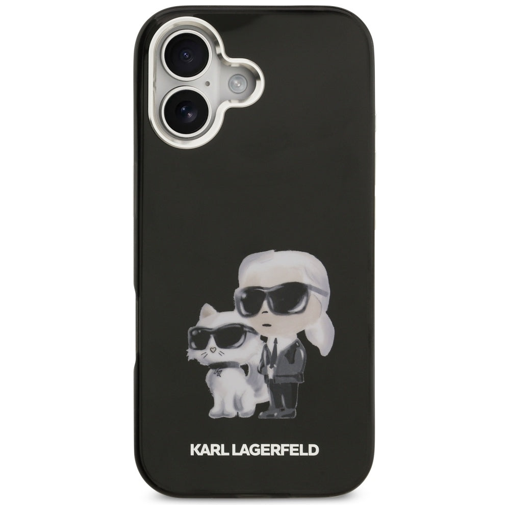MagSafe cover til Apple iPhone 17, Karl Lagerfeld, IML Aquarelle Logo Karl & Choupette, Sort
