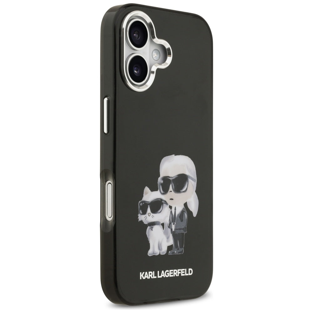 MagSafe cover til Apple iPhone 17, Karl Lagerfeld, IML Aquarelle Logo Karl & Choupette, Sort