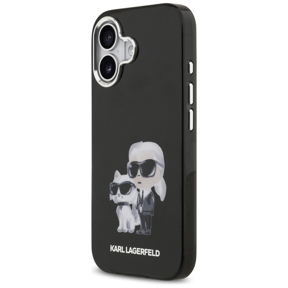 MagSafe cover til Apple iPhone 17, Karl Lagerfeld, IML Aquarelle Logo Karl & Choupette, Sort