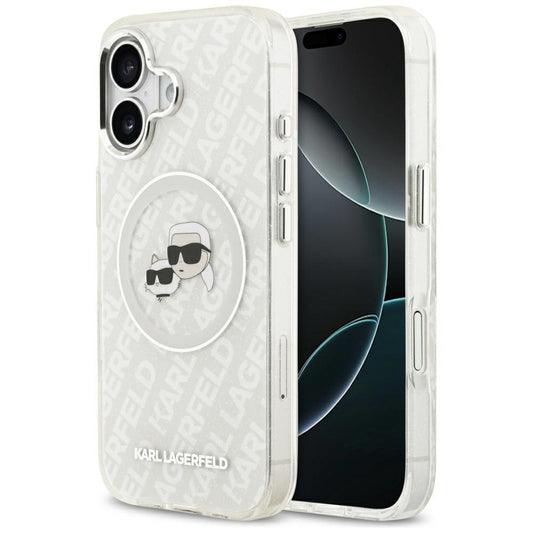 MagSafe cover til Apple iPhone 17, Karl Lagerfeld, IML Glitter Karl & Choupette's Heads, Grå