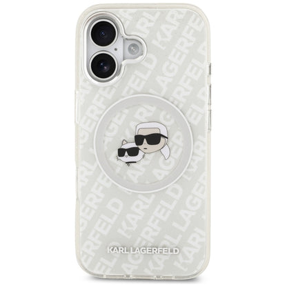 MagSafe cover til Apple iPhone 17, Karl Lagerfeld, IML Glitter Karl & Choupette's Heads, Grå