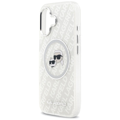 MagSafe cover til Apple iPhone 17, Karl Lagerfeld, IML Glitter Karl & Choupette's Heads, Grå