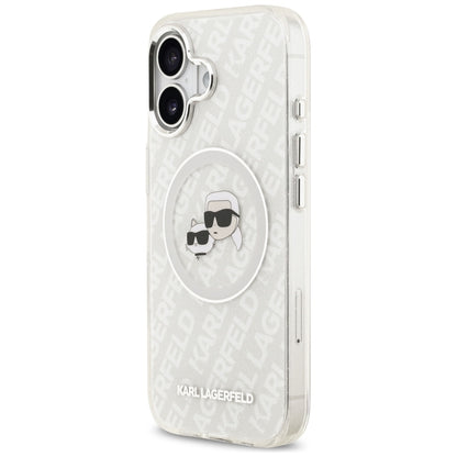 MagSafe cover til Apple iPhone 17, Karl Lagerfeld, IML Glitter Karl & Choupette's Heads, Grå