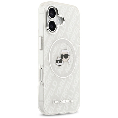 MagSafe cover til Apple iPhone 17, Karl Lagerfeld, IML Glitter Karl & Choupette's Heads, Grå