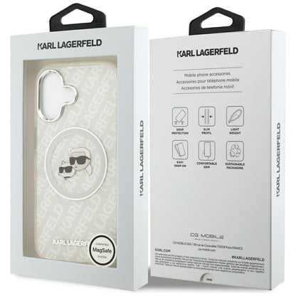 MagSafe cover til Apple iPhone 17, Karl Lagerfeld, IML Glitter Karl & Choupette's Heads, Grå