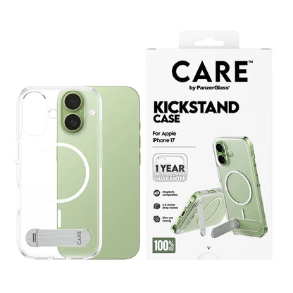 MagSafe cover til Apple iPhone 17, PanzerGlass, med indbygget kickstand, transparent