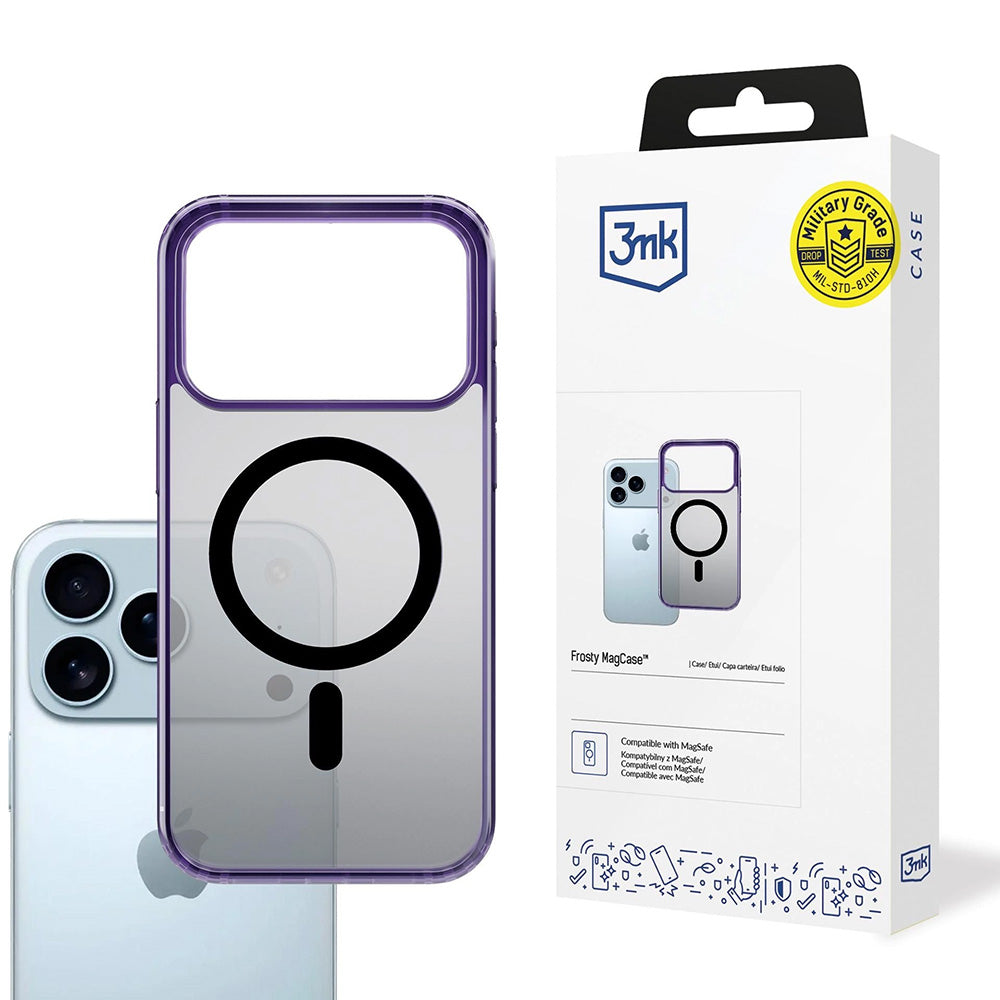 MagSafe cover til Apple iPhone 17 Pro, 3MK, Frosty MagCase, Lilla