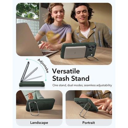 MagSafe cover til Apple iPhone 17 Pro, ESR, Classic Hybrid Kickstand, Satineret Grøn