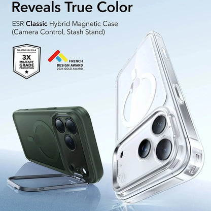 MagSafe cover til Apple iPhone 17 Pro, ESR, Classic Hybrid Kickstand, Satineret Grøn