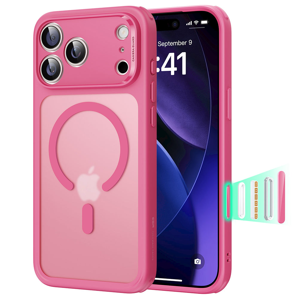 MagSafe cover til Apple iPhone 17 Pro, ESR, Classic Hybrid, Satinrosa