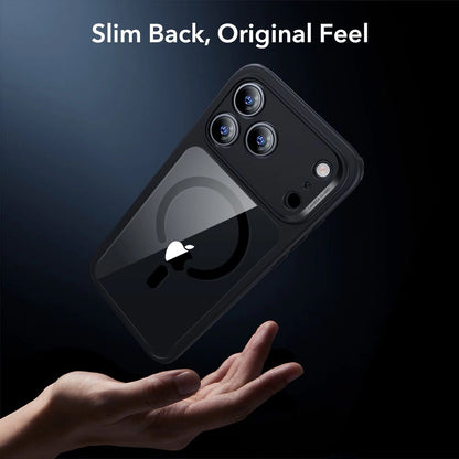 MagSafe cover til Apple iPhone 17 Pro, ESR, Classic Hybrid med skærmbeskytter, Sort Transparent