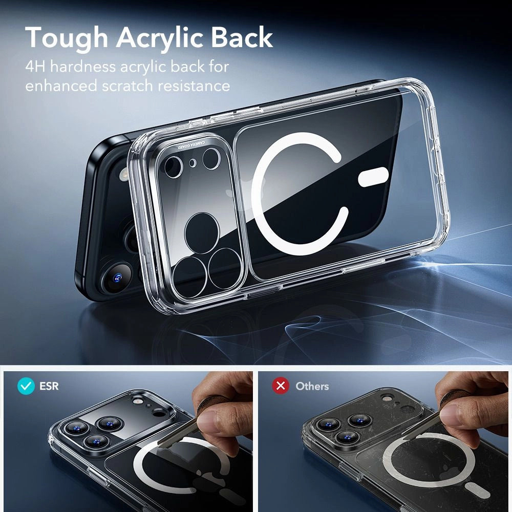 MagSafe cover til Apple iPhone 17 Pro, ESR, Classic Hybrid med skærmbeskytter, Transparent