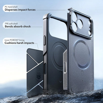 MagSafe cover til Apple iPhone 17 Pro, ESR, Cyber Armor Kickstand, Grå