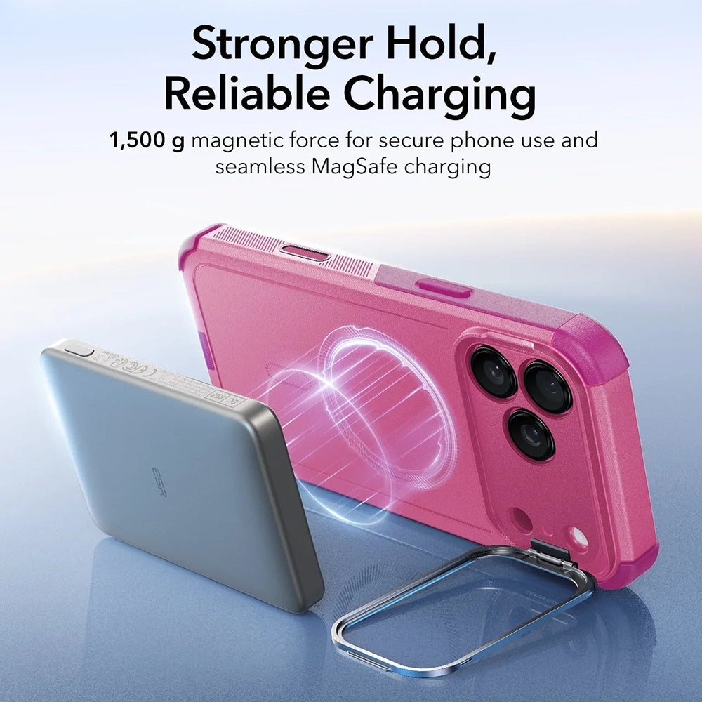MagSafe cover til Apple iPhone 17 Pro, ESR, Cyber Armor Kickstand, Pink