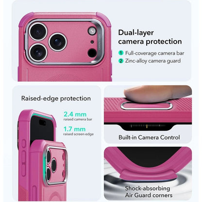 MagSafe cover til Apple iPhone 17 Pro, ESR, Cyber Armor Kickstand, Pink