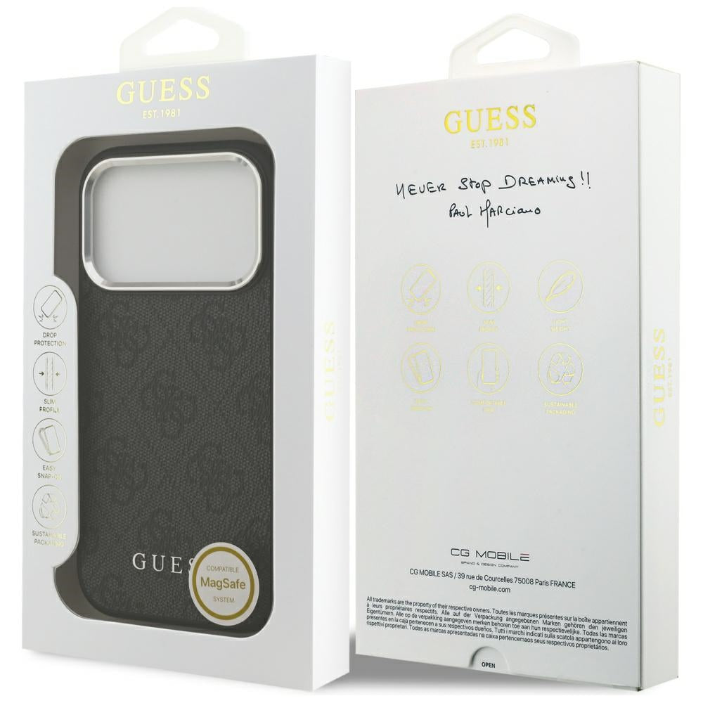 MagSafe cover til Apple iPhone 17 Pro, Guess, 4G Classic Logo, Sort