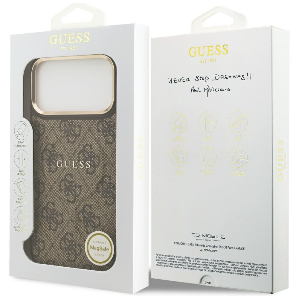 MagSafe cover til Apple iPhone 17 Pro, Guess, 4G Classic, Brun
