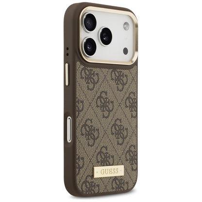 MagSafe cover til Apple iPhone 17 Pro, Guess, 4G Logo Plate, Brun