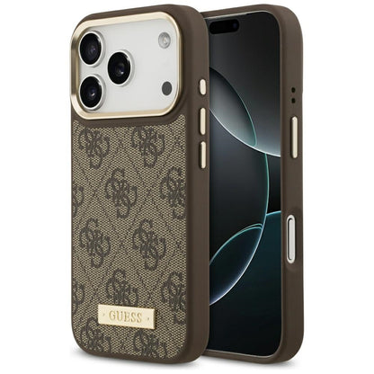 MagSafe cover til Apple iPhone 17 Pro, Guess, 4G Logo Plate, Brun