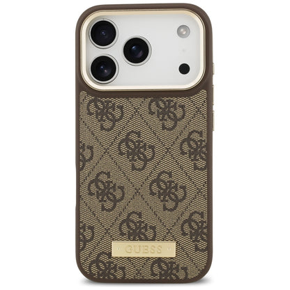 MagSafe cover til Apple iPhone 17 Pro, Guess, 4G Logo Plate, Brun