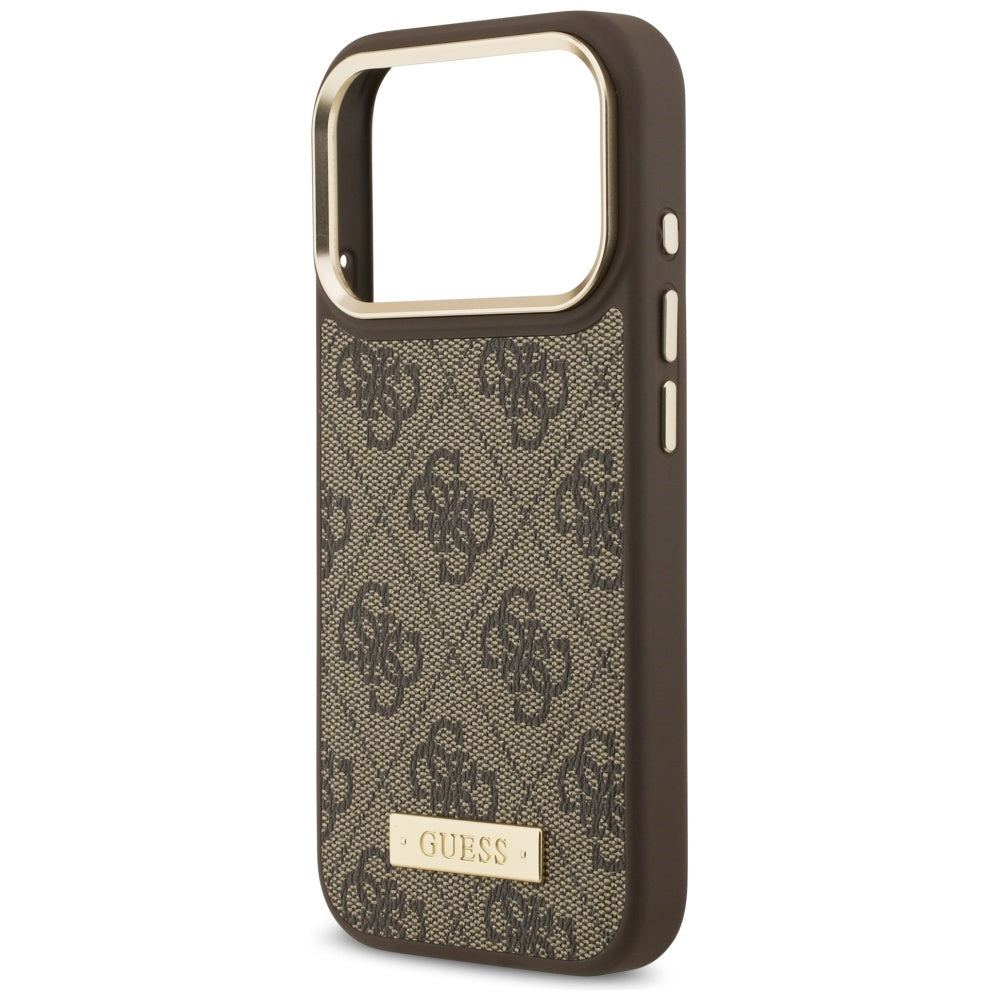 MagSafe cover til Apple iPhone 17 Pro, Guess, 4G Logo Plate, Brun