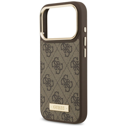 MagSafe cover til Apple iPhone 17 Pro, Guess, 4G Logo Plate, Brun
