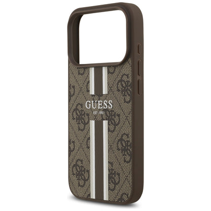MagSafe cover til Apple iPhone 17 Pro, Guess, 4G Printed Stripes, Brun