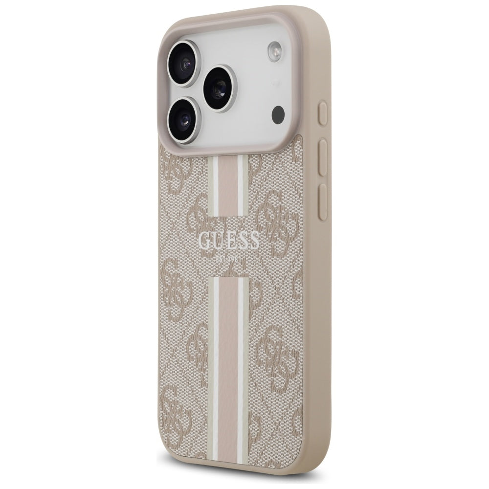 MagSafe cover til Apple iPhone 17 Pro, Guess, 4G Printed Stripes, Pink