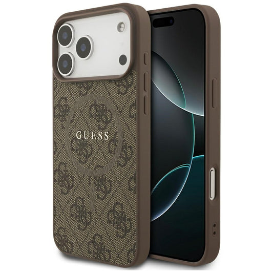 MagSafe cover til Apple iPhone 17 Pro, Guess, 4G Ring Classic Logo, Brun