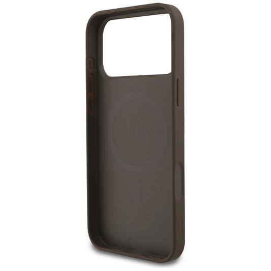 MagSafe cover til Apple iPhone 17 Pro, Guess, 4G Ring Classic Logo, Brun