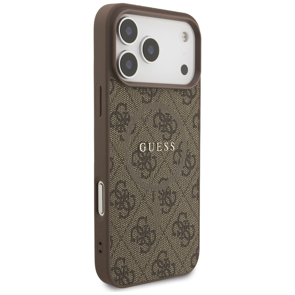 MagSafe cover til Apple iPhone 17 Pro, Guess, 4G Ring Classic Logo, Brun