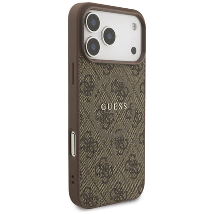 MagSafe cover til Apple iPhone 17 Pro, Guess, 4G Ring Classic Logo, Brun