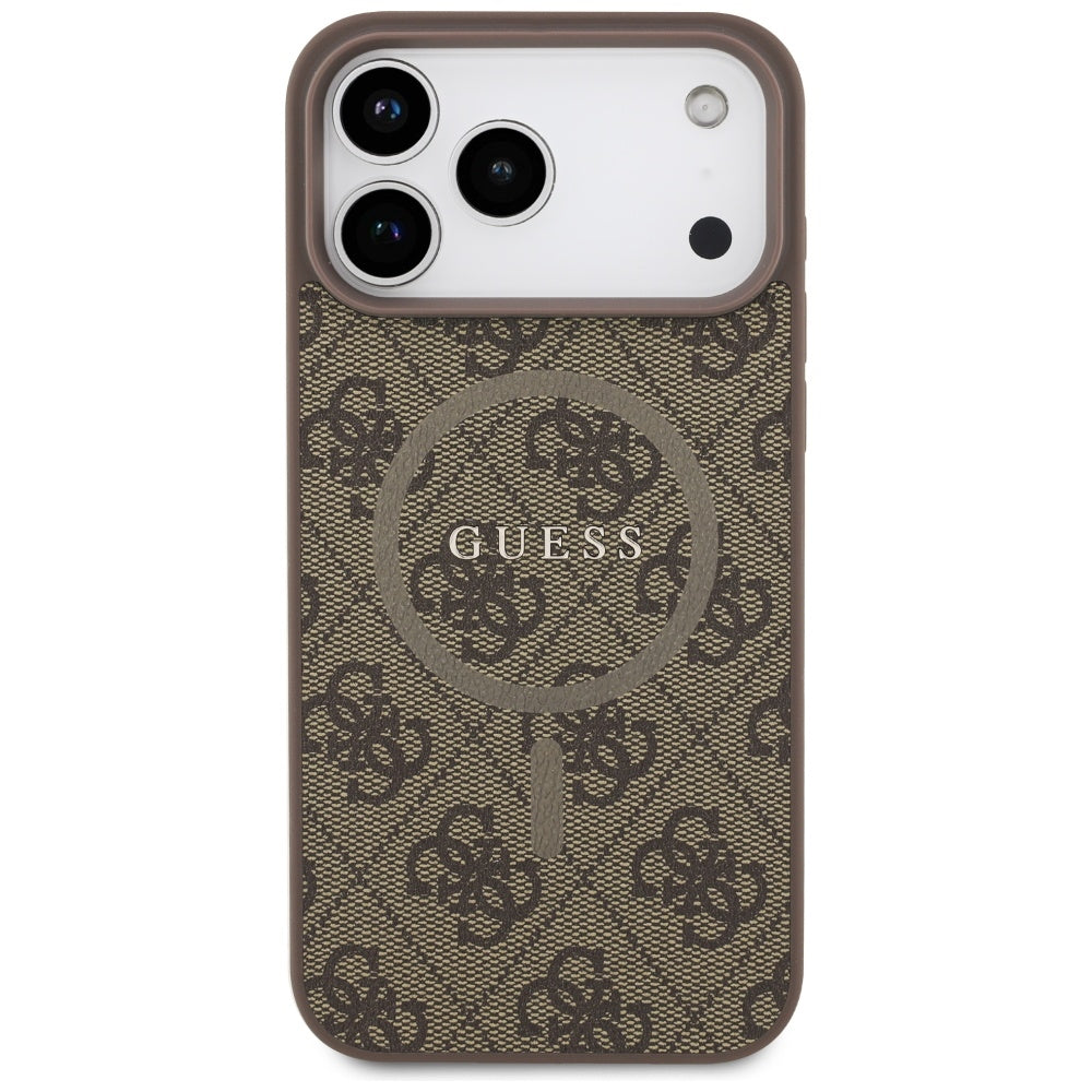 MagSafe cover til Apple iPhone 17 Pro, Guess, 4G Ring Classic Logo, Brun